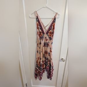 Floral spaghetti cross strap dress